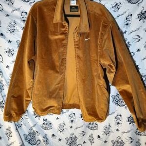 Nike Jacket Mens S Brown Sportswear Club Corduroy Harrington  Full Zip